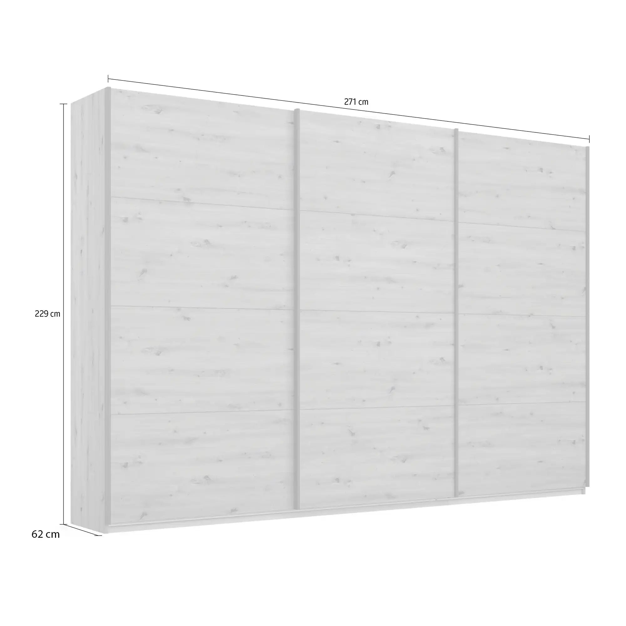 Rauch Forms 3 Door Sliding White Glass Wardrobe