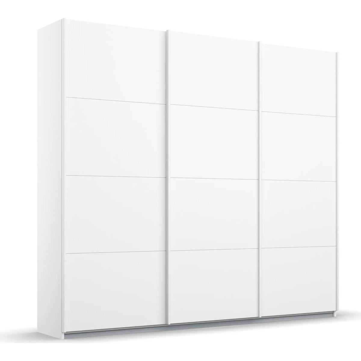 "Rauch Forms Decor Sliding Door Wardrobe in White, Available in 203cm and 271cm Width, 210cm and 229cm Height, 3 Sliding Doors, 62cm Depth, Free Assembly Included"