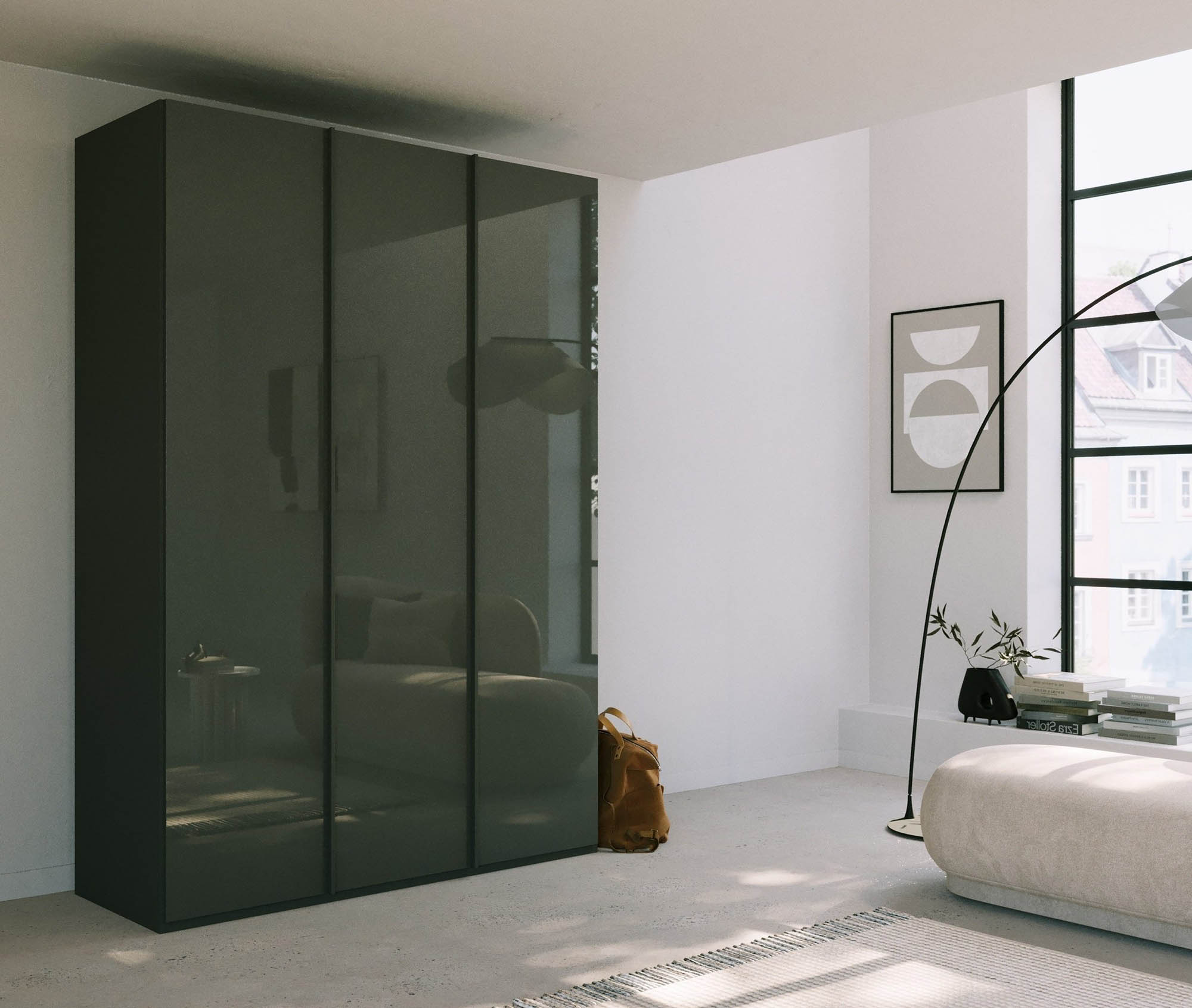 Symphony 151cm Glass 3 Door Wardrobe