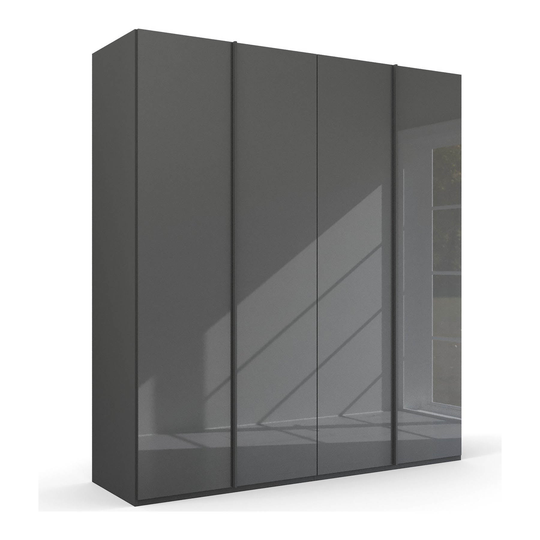 Symphony 201cm Glass 4 Door Hinged Wardrobe