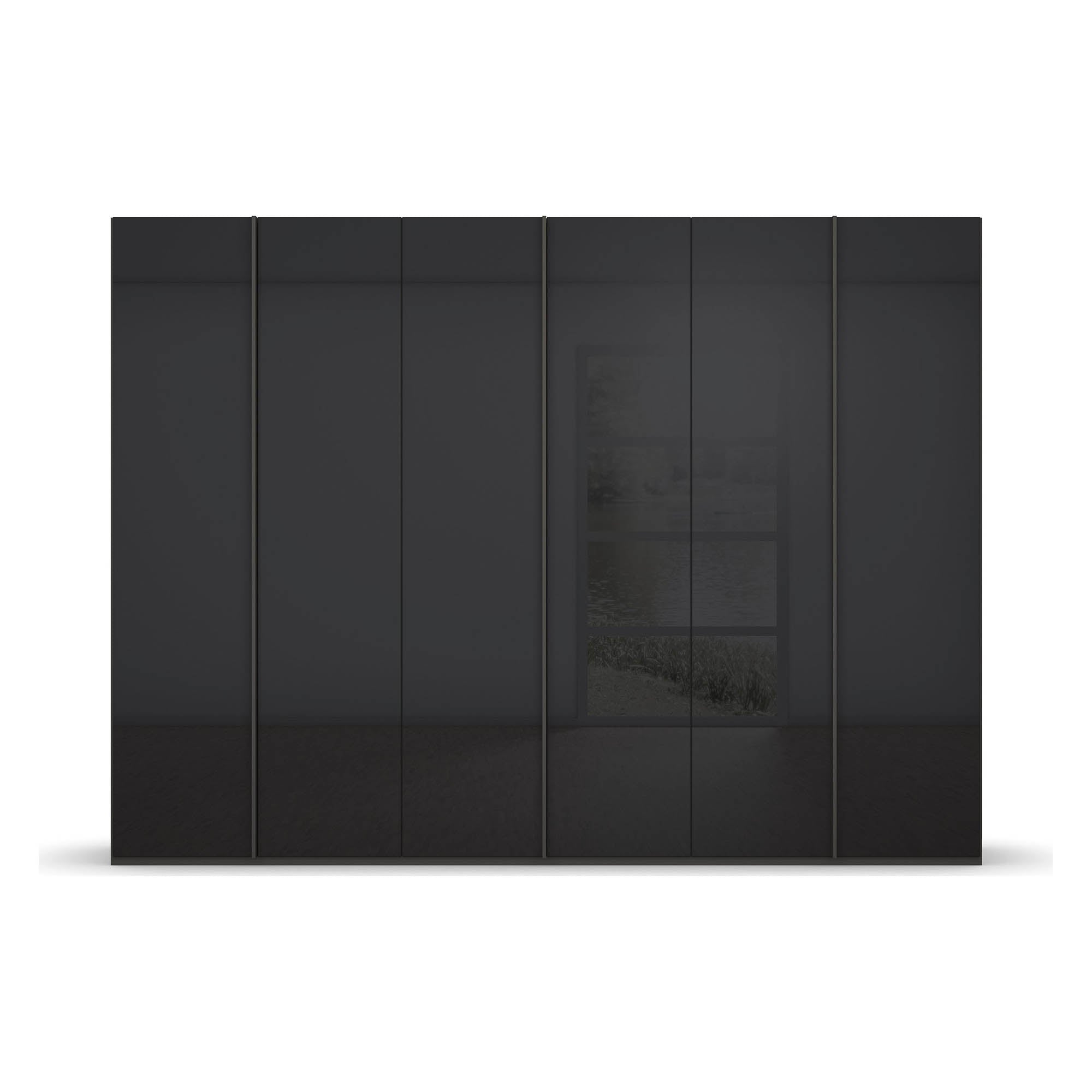 Symphony 301cm Glass 6 Door Hinged Wardrobe