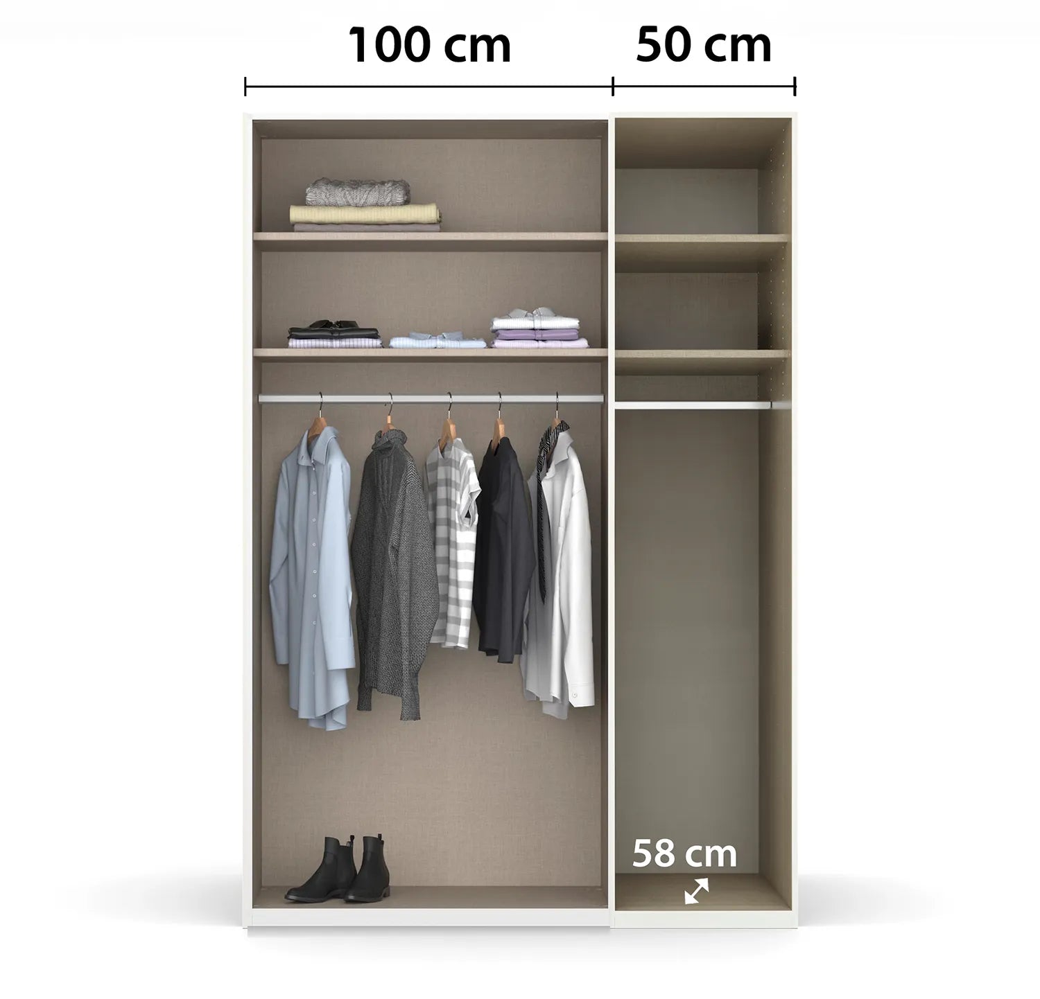 Symphony 151cm Glass 3 Door Wardrobe