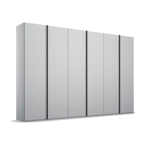 Grey 6 Door Wardrobe, Rauch Skat Meridian, Size: Width 301cm Height 223cm or 235cm Depth is 60cm, Available in choice of 3 Colours White, Grey and Black, Comes with Free Delivery and Assembly, Online Sale monthly Payment option available - 001