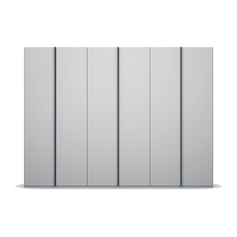 Grey 6 Door Wardrobe, Rauch Skat Meridian, Size: Width 301cm Height 223cm or 235cm Depth is 60cm, Available in choice of 3 Colours White, Grey and Black, Comes with Free Delivery and Assembly, Online Sale monthly Payment option available - 002