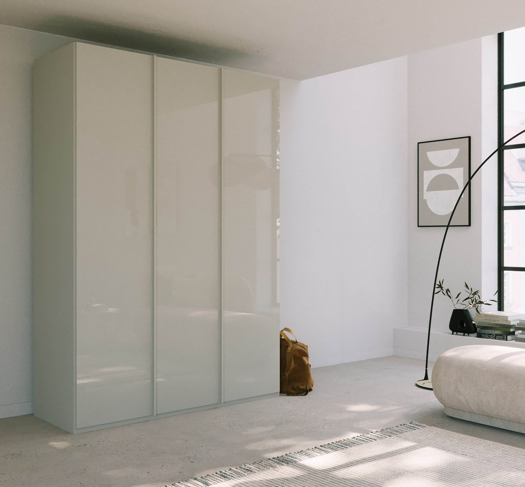 Symphony 151cm Glass 3 Door Wardrobe