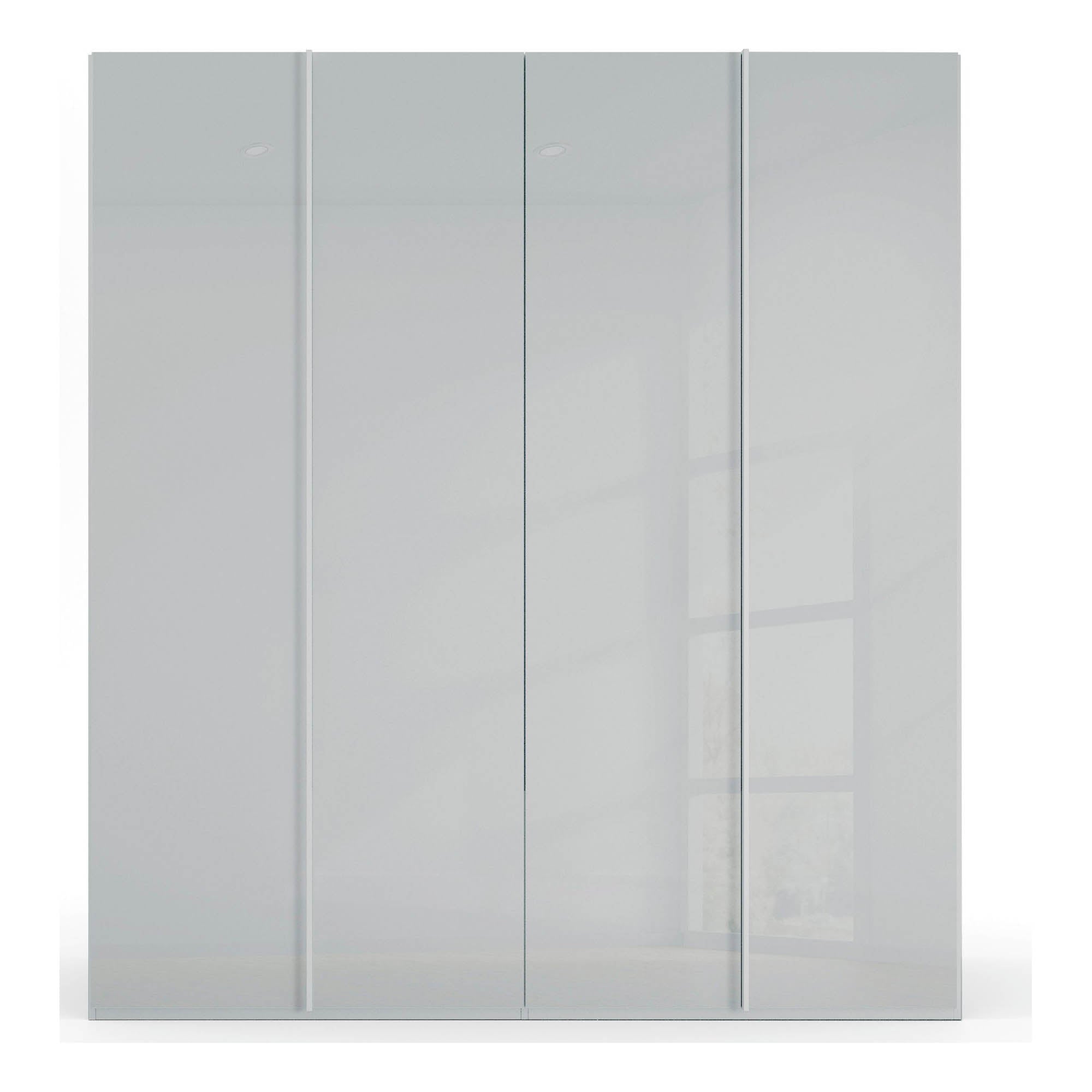 Symphony 201cm Glass 4 Door Hinged Wardrobe