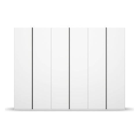 White Six Door Wardrobe at Pendle Village Furniture, Rauch Skat Meridian, Size: Width 301cm Height 223cm or 235cm Depth is 60cm, Available in choice of 3 Colours White, Grey and Black, Comes with Free Delivery and Assembly, Online Sale monthly Payment option available - 001