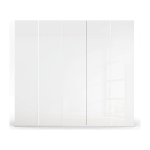 250cm Wardrobe White Glass Front Colour, Rauch Skat Meridian Hinged Door Wardrobe, Size: width 250cm Height 223cm or 235cm, Available in Choice of 3 Colours Basalt Glass, White Glass, Silk Grey Glass, At pendle village furniture online sale Interest Free Monthly payments Free Delivery and Assembly - 001