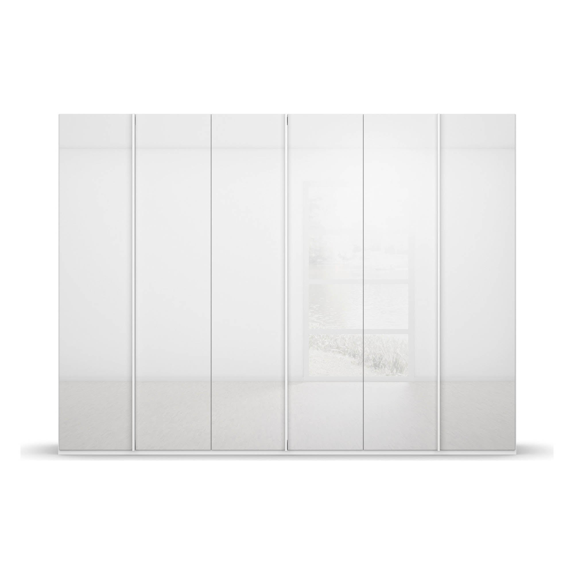 Symphony 301cm Glass 6 Door Hinged Wardrobe