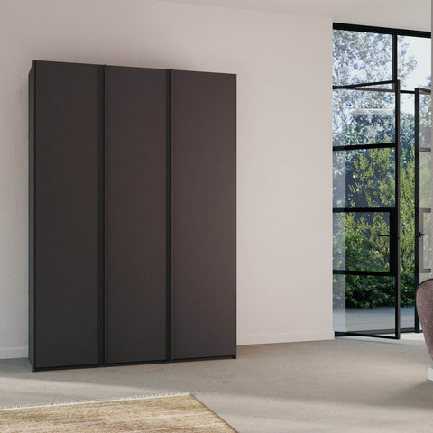 Rauch Kat Meridian Metallic Grey 3 Door Hinged Wardrobe, Size Width 151cm Height 223cm or 235 cm and Depth is 60cm. Comes with free delivery and assembly. Pay monthly Available - 002