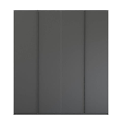 Black 4 Door Hinged Wardrobe Width 200cm