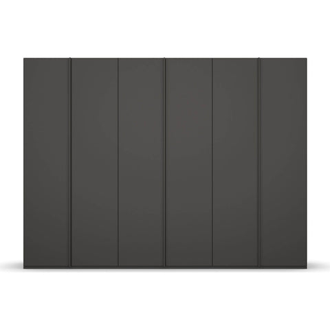 Black 6 Door Wardrobe, Rauch Skat Meridian, Size: Width 301cm Height 223cm or 235cm Depth is 60cm, Available in choice of 3 Colours White, Grey and Black, Comes with Free Delivery and Assembly, Online Sale monthly Payment option available - 003