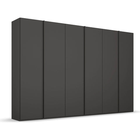 Black 6 Door Wardrobe, Rauch Skat Meridian, Size: Width 301cm Height 223cm or 235cm Depth is 60cm, Available in choice of 3 Colours White, Grey and Black, Comes with Free Delivery and Assembly, Online Sale monthly Payment option available - 001