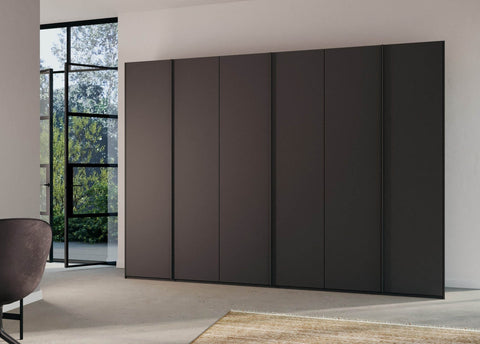 Black 6 Door Wardrobe, Rauch Skat Meridian, Size: Width 301cm Height 223cm or 235cm Depth is 60cm, Available in choice of 3 Colours White, Grey and Black, Comes with Free Delivery and Assembly, Online Sale monthly Payment option available - 002