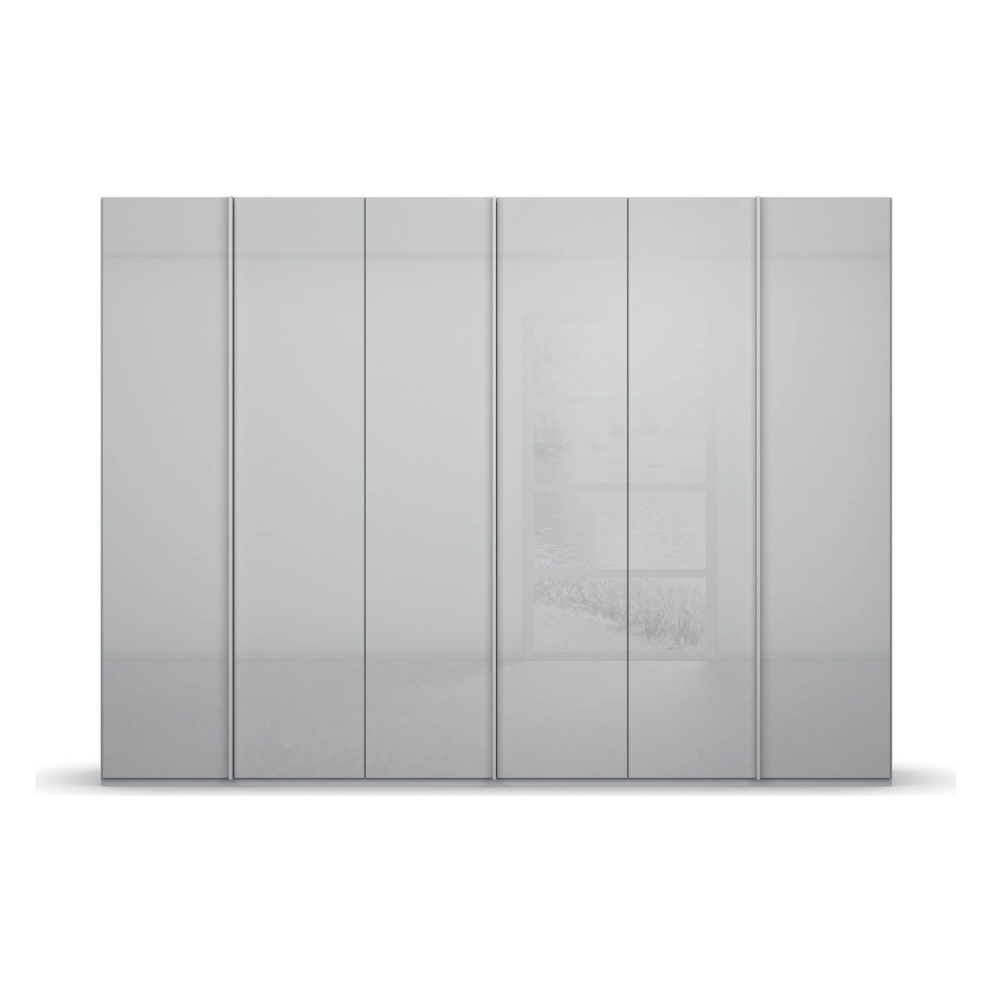 Symphony 301cm Glass 6 Door Hinged Wardrobe