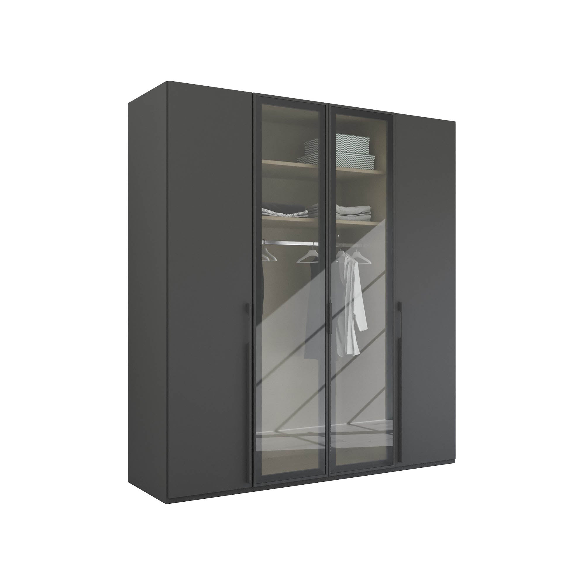 Rauch Kacey 201cm 4 Door Wardrobe 2 Transparent Glass Doors