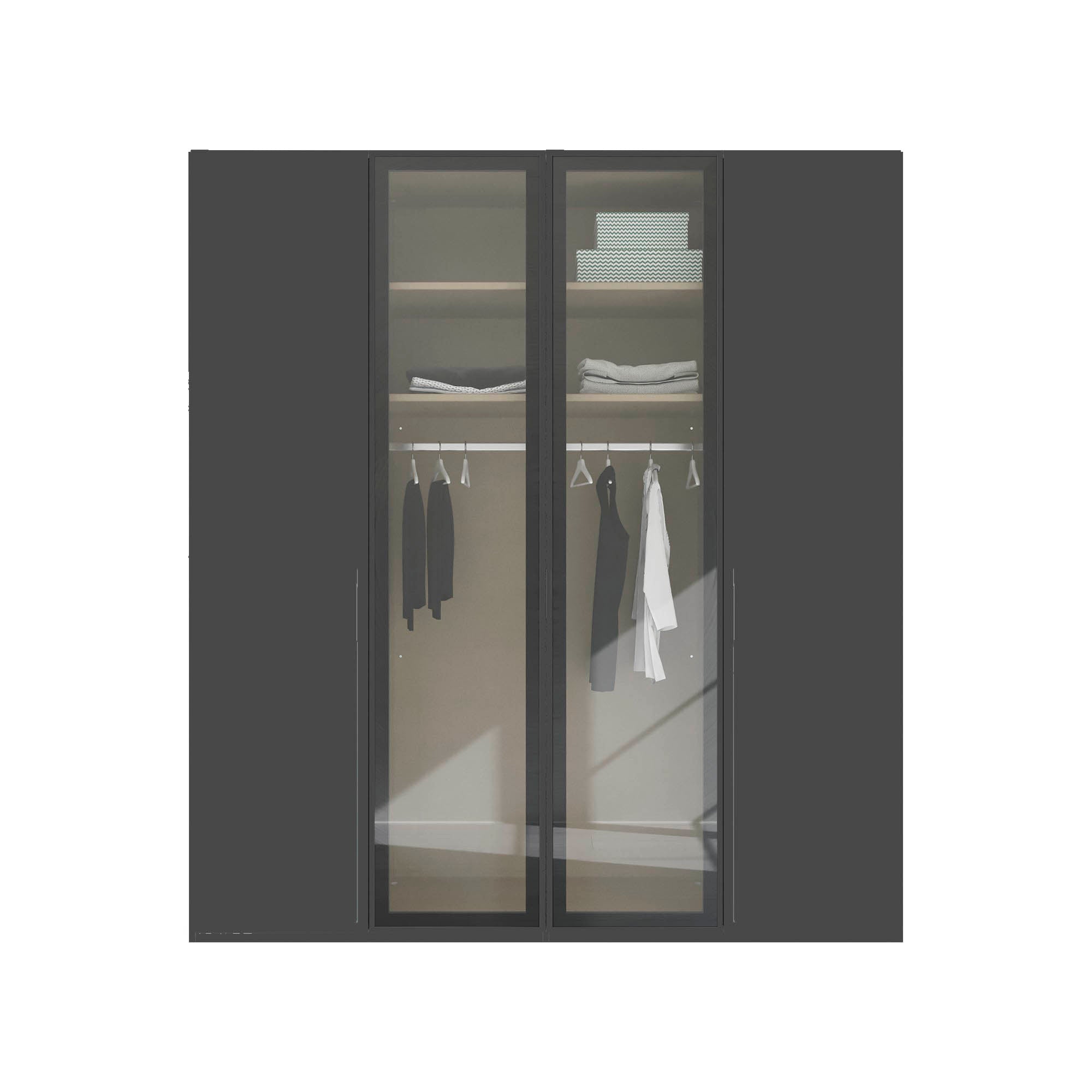 Rauch Kacey 201cm 4 Door Wardrobe 2 Transparent Glass Doors