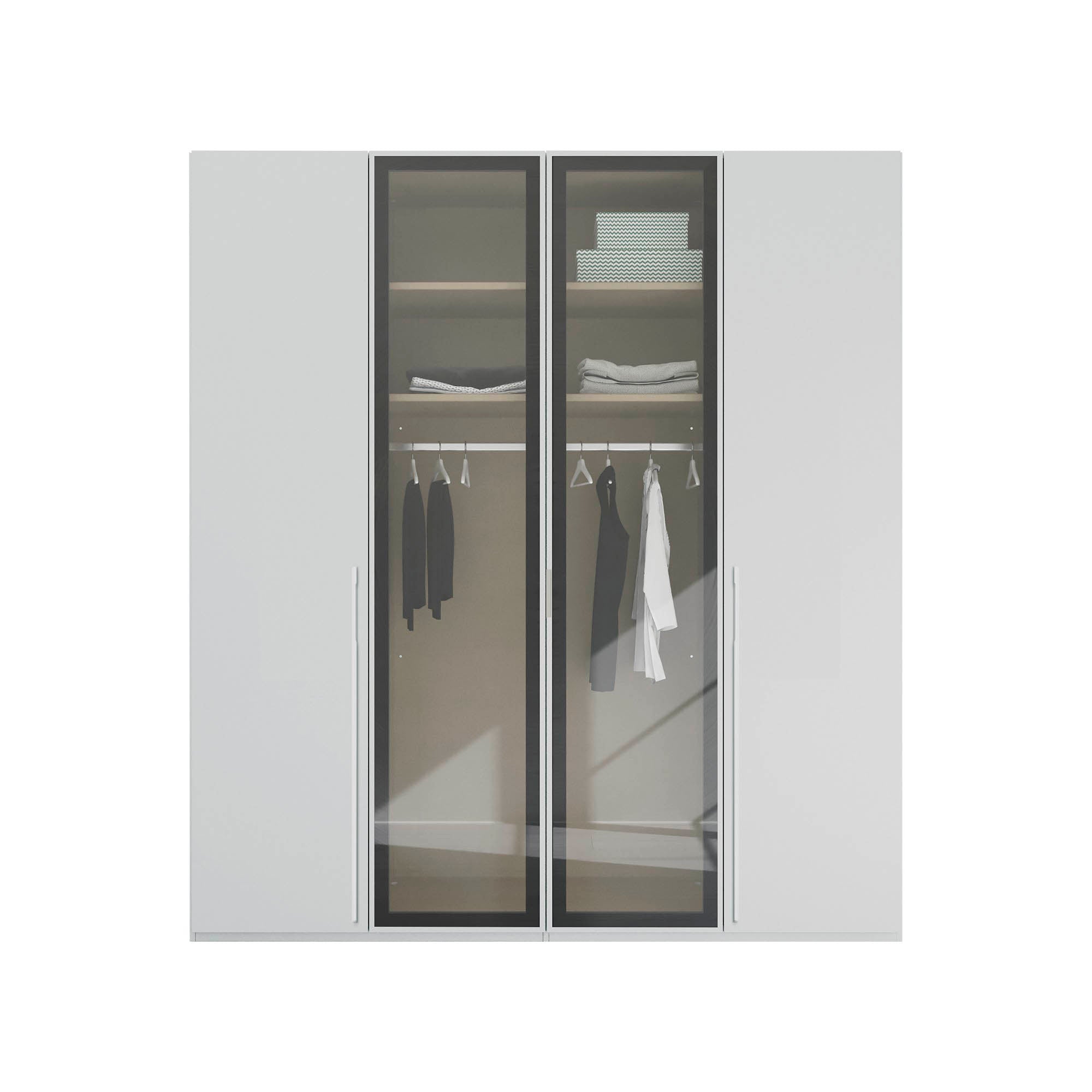 Rauch Kacey 201cm 4 Door Wardrobe 2 Transparent Glass Doors