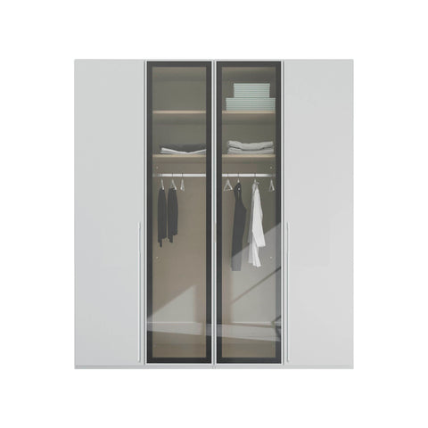 Kacey White 4 Door See through Wardrobe 200cm Wide