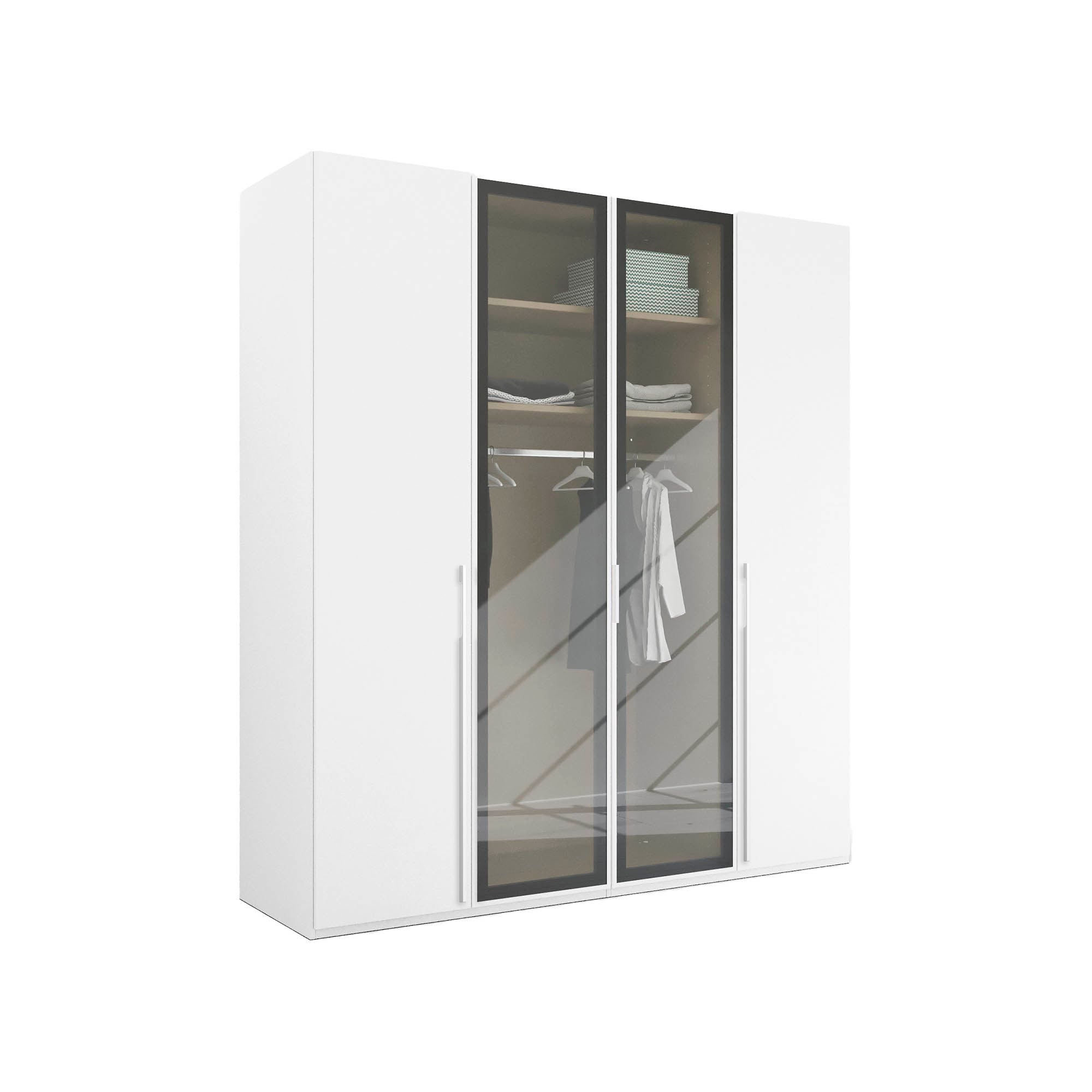 Rauch Kacey 201cm 4 Door Wardrobe 2 Transparent Glass Doors