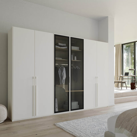 Rauch Kacey White 6 Door Wardrobe 2 Glass Doors, 301x223cm 