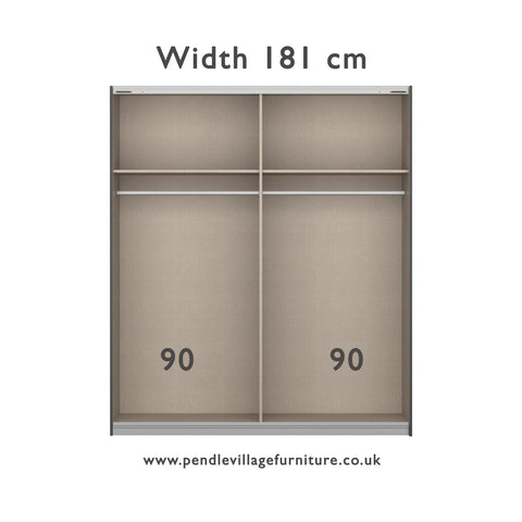 Rauch Mali Silk Grey & Mirror Sliding Door Wardrobe - 005