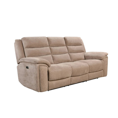 Venice Cream Beige Biscuit Colour Power Recliner Sofa upholstered in Fabric 3 seater