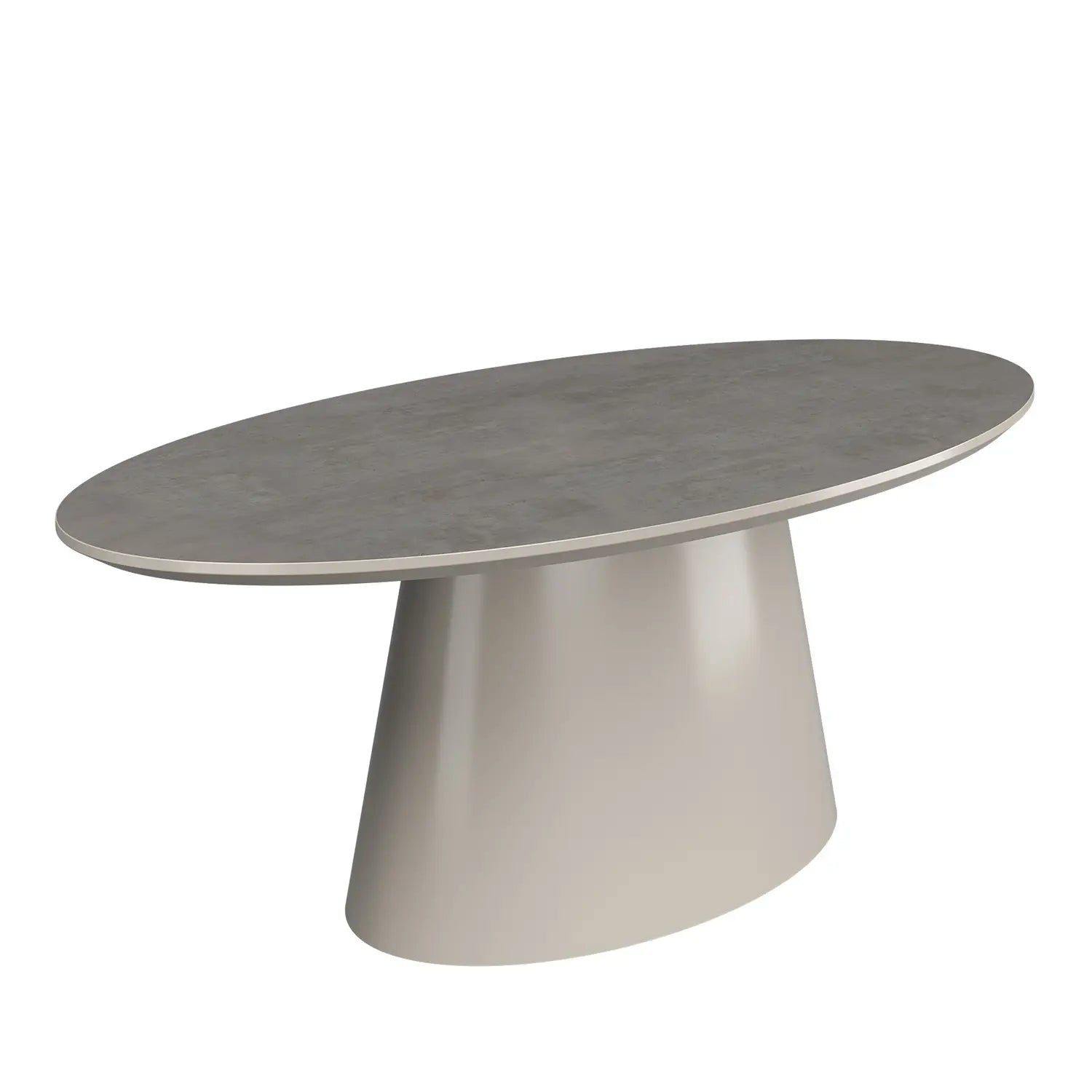 Ria 160cm Oval Light Grey Melamine Dining Table