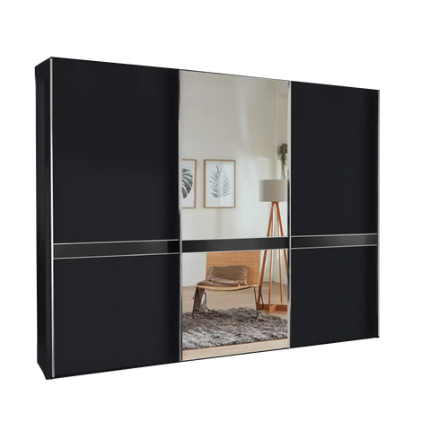 Wiemann Regen Graphite 3 Door Sliding Wardrobe With Mirror