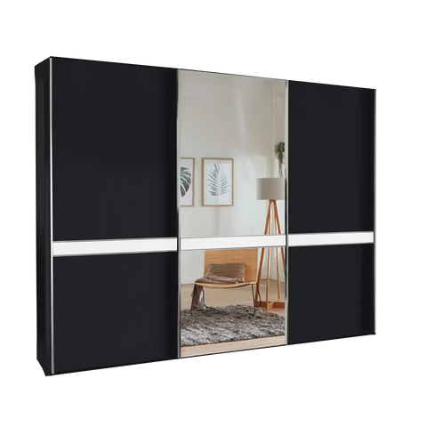 Wiemann Rialto Graphite 3 Door Sliding Wardrobe With Mirror