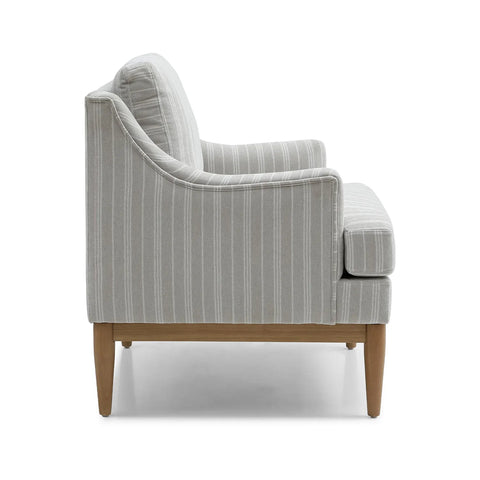 Rihanna Armchair in Natural Stripe Chenille Fabric Living Room Chair