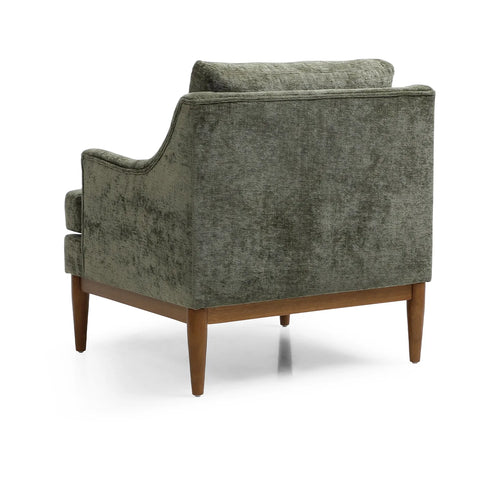 Rihanna Armchair in Olive Chenille Fabric - back