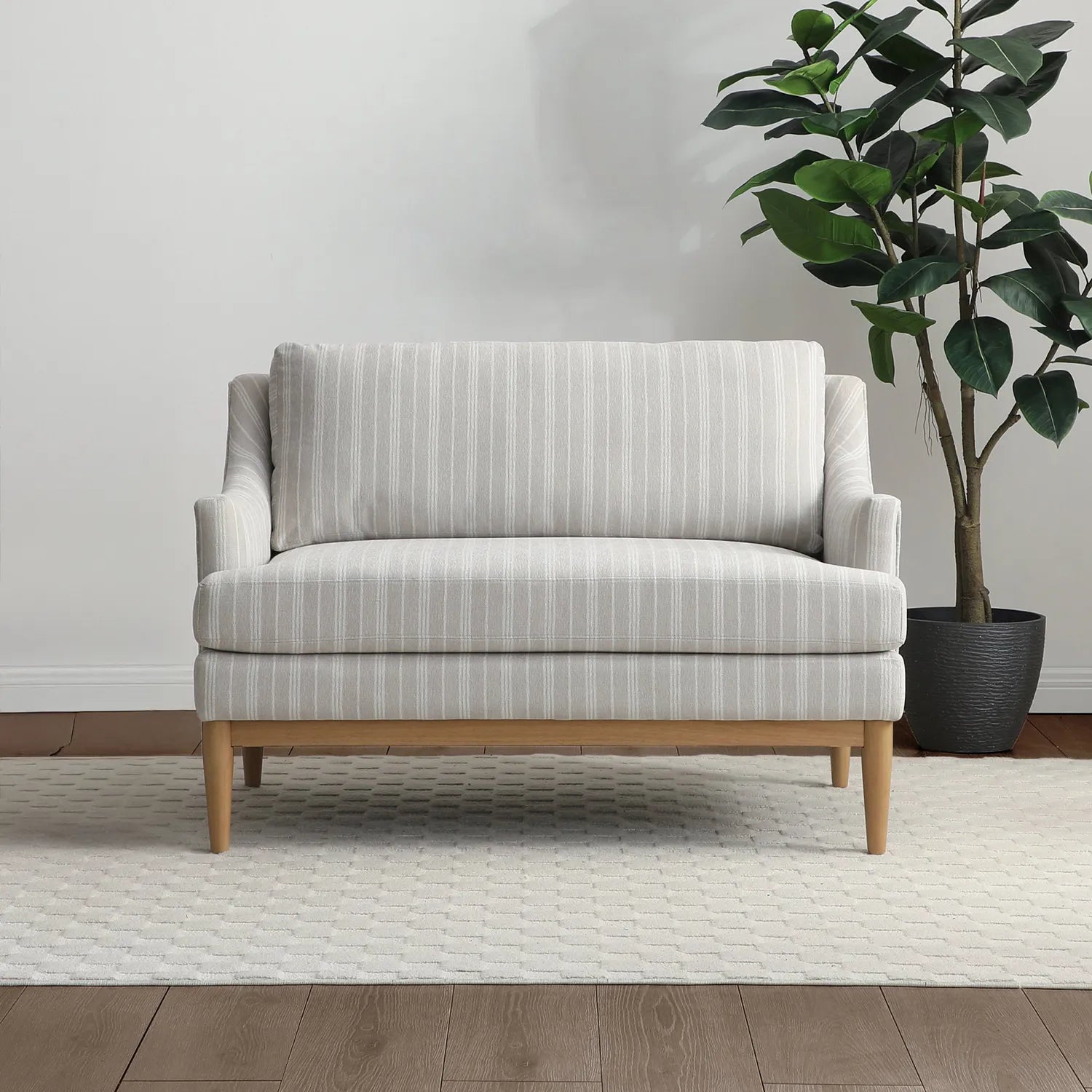 Rihanna Upholstered Loveseat with Wood Base