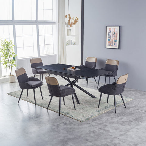 Roberto 160-200cm Dark Grey Extendable Dining Table