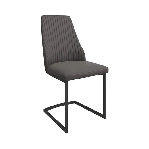 Roberto Grey Leather Dining Chair with Grey Cantilever Leg Frame