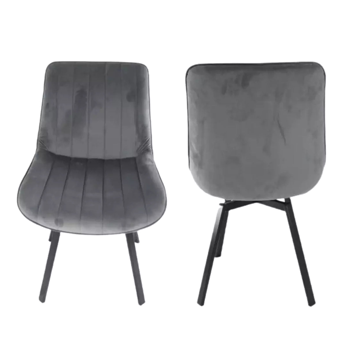 Roco 360 Swivel Dark Grey Set of 4 Dining Chair