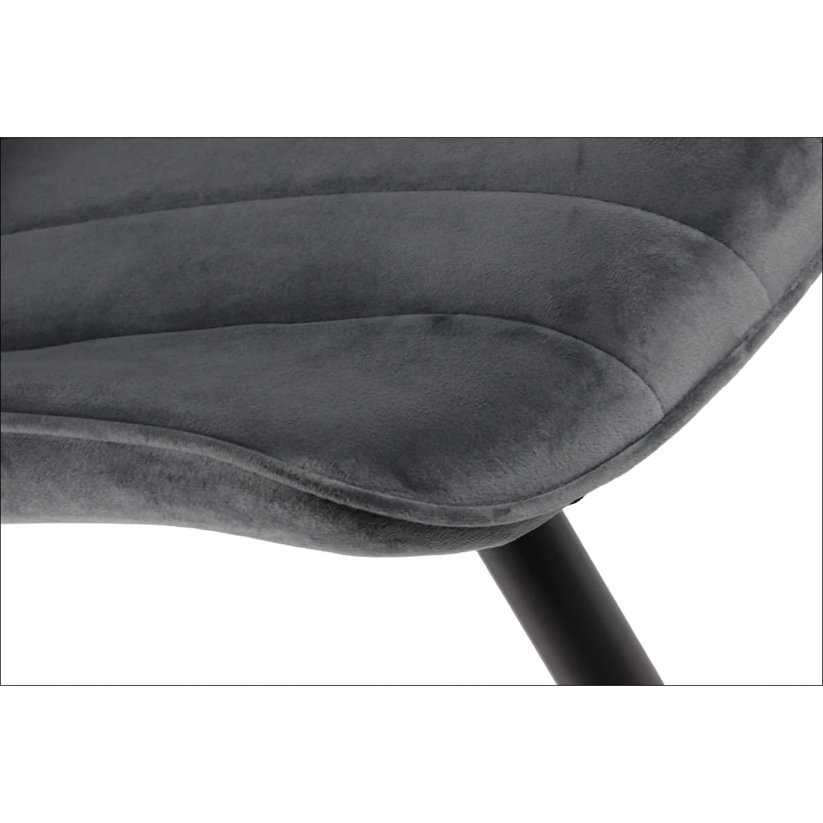 Grey velvet Dining chairs with black legs