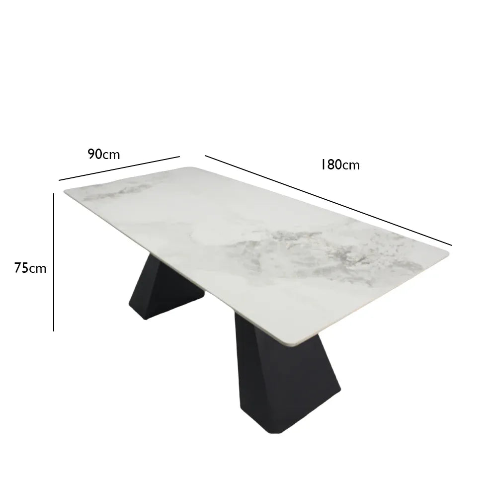 Casa 1.8M White Milan Ceramic Dining Table