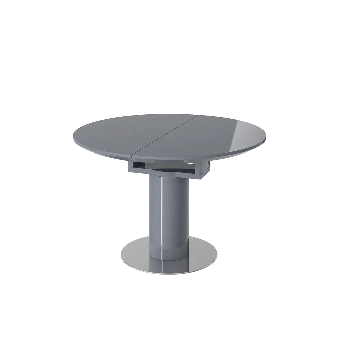 Romeo High Gloss Grey Round Extending Dining Table