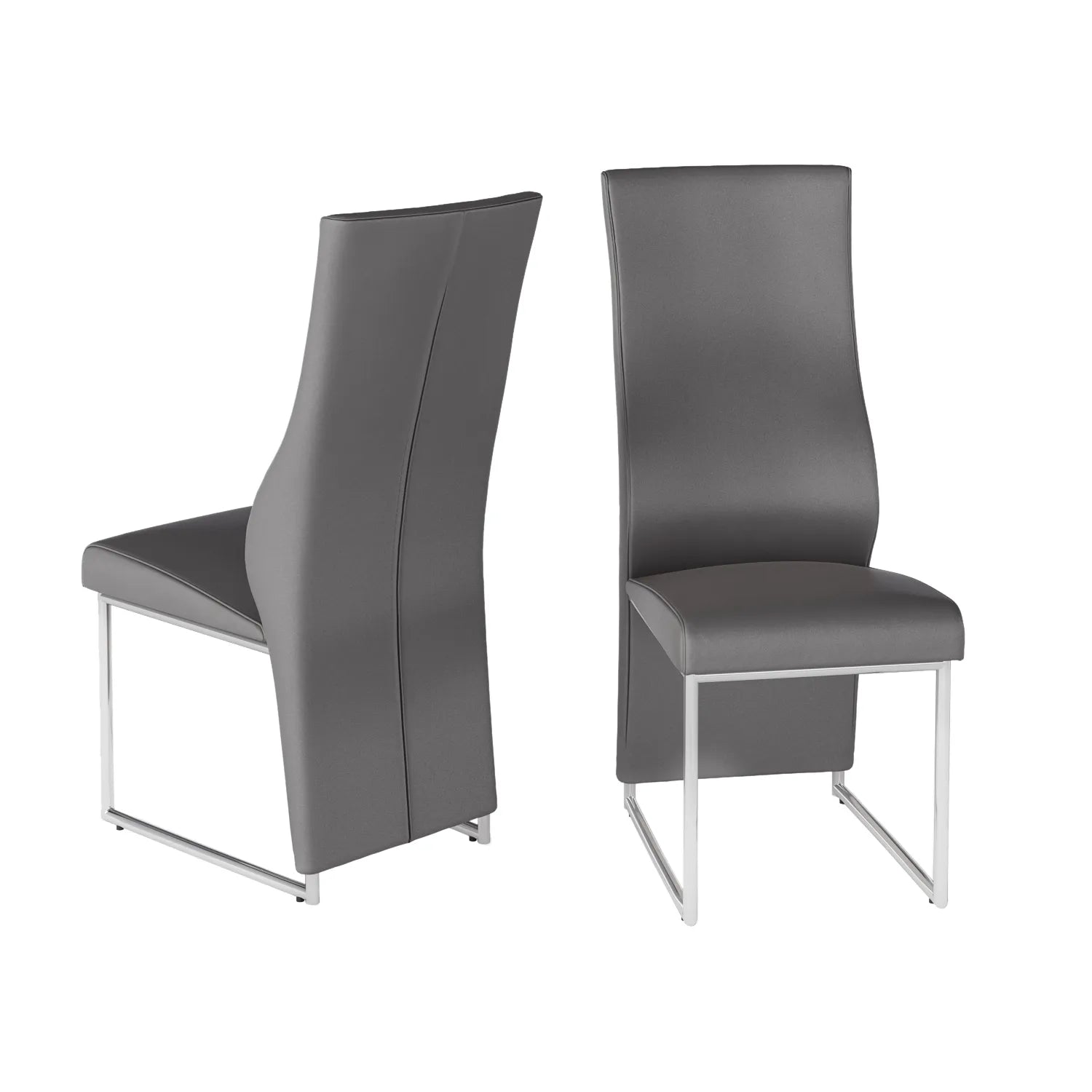 Romeo Grey Leather Dining Chairs