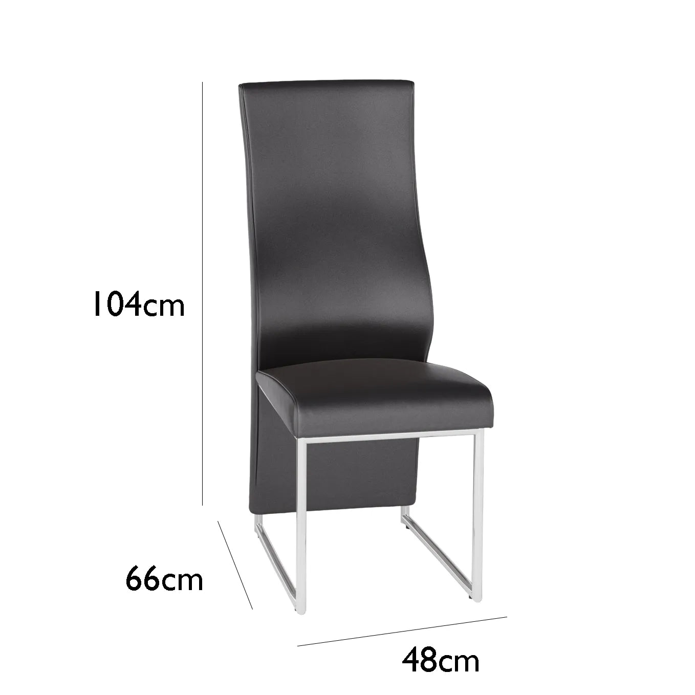 Romeo Grey Leather Dining Chairs Dimensions