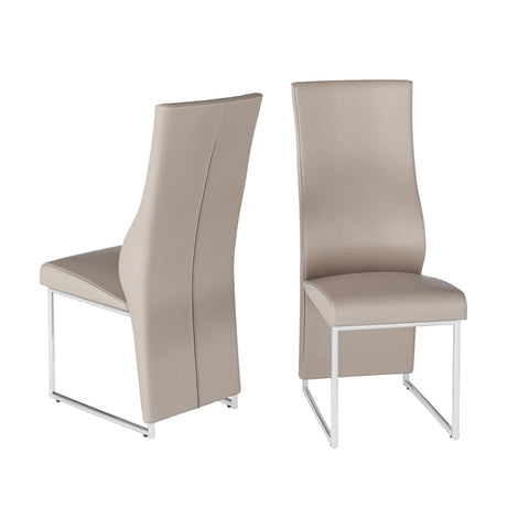 Romeo Taupe Leather Dining Chairs