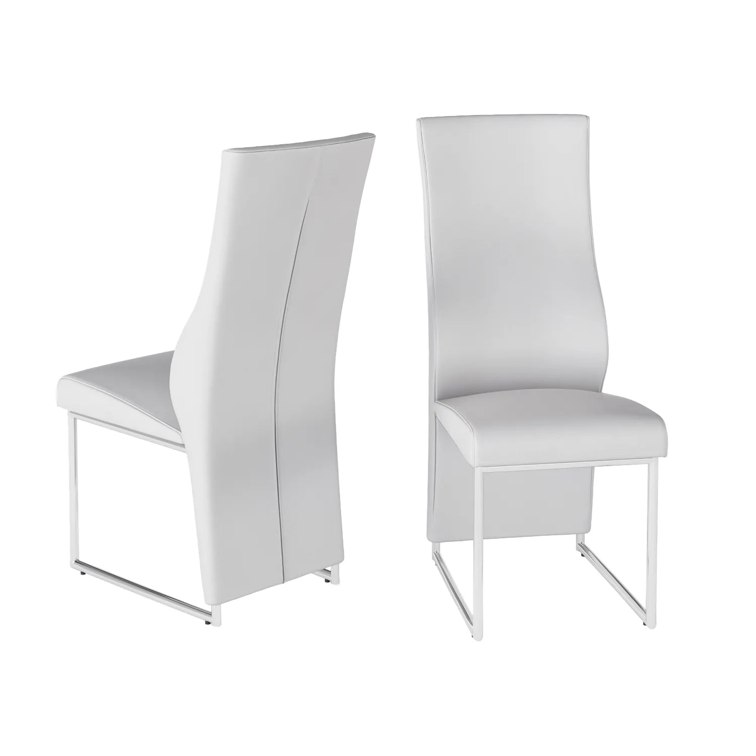 Romeo White Leather Dining Chairs