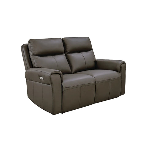 Dylan Grey Leather 2 Seater Electric Recliner Sofa