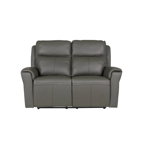 Dylan Grey Leather 2 Seater Power Recliner Sofa