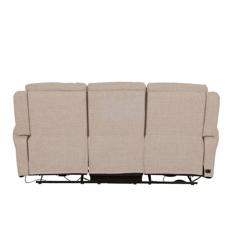 Dylan Mushroom Fabric 3 Seater Power Recliner Sofa