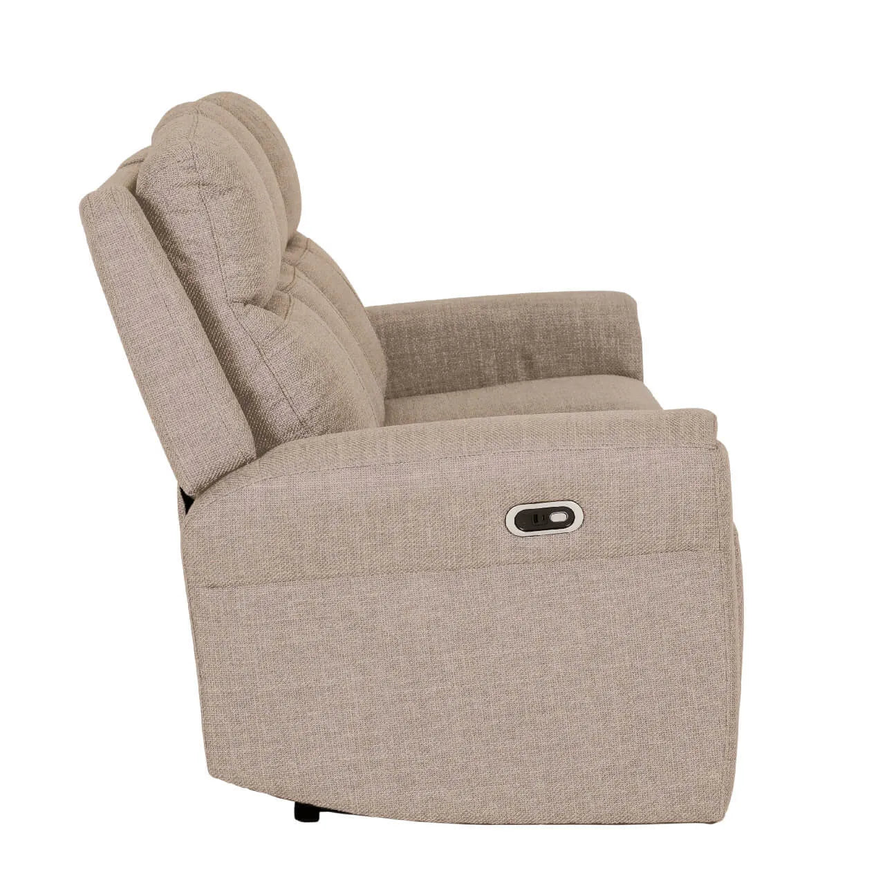 Dylan Mushroom Fabric 3 Seater Power Recliner Sofa