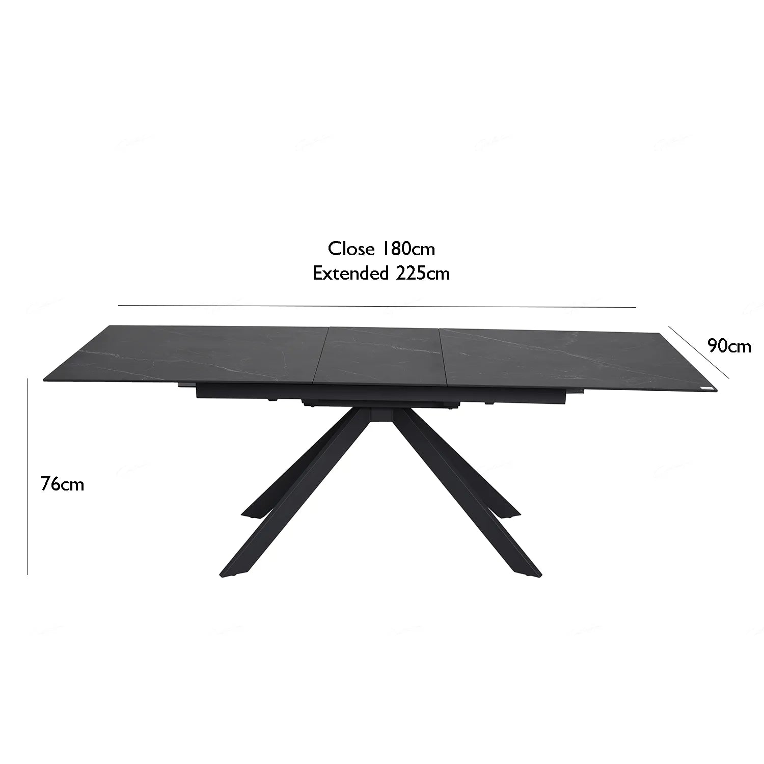 Russo Black Ceramic Extending Dining Table