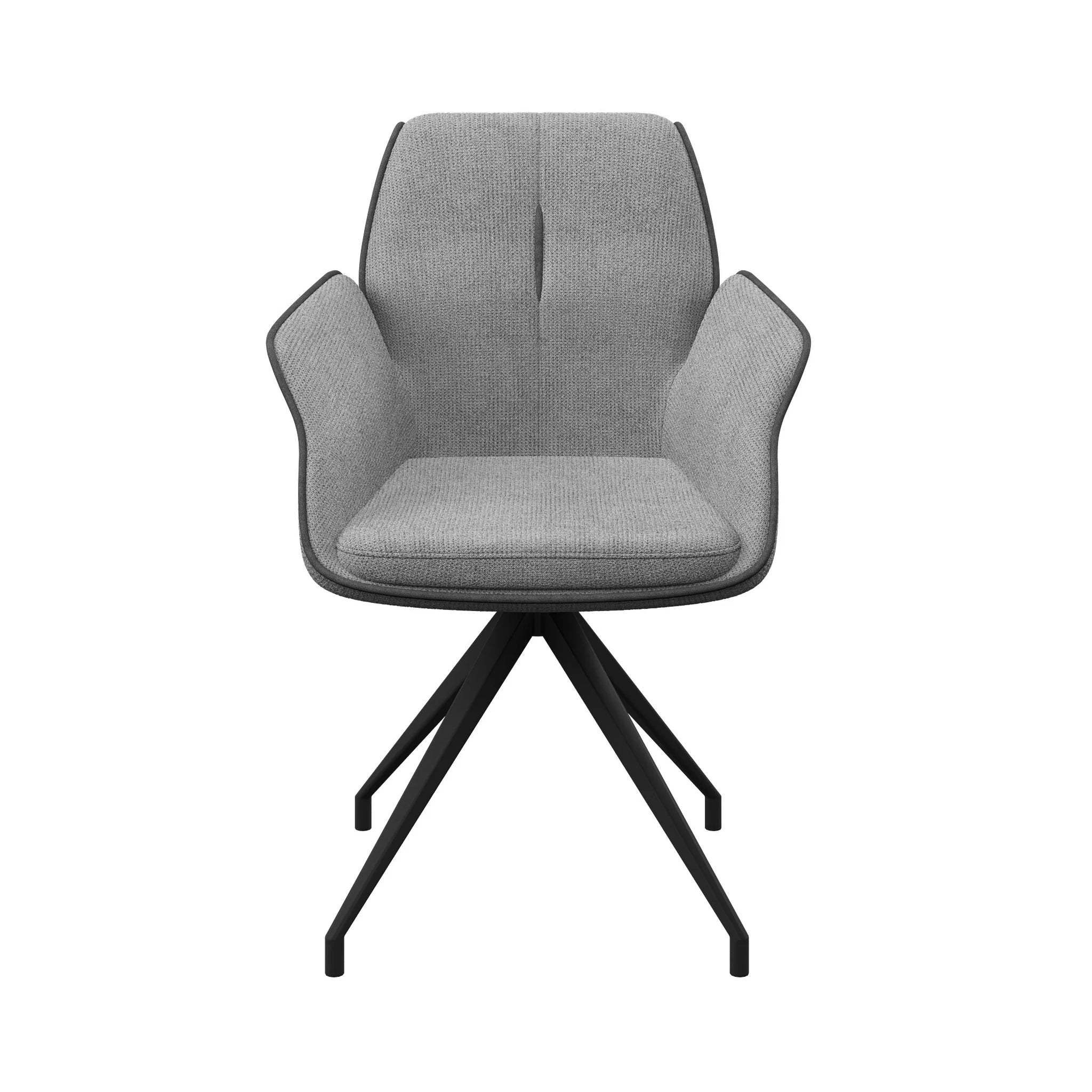 Marcela Grey Fabric Swivel Dining Armchair