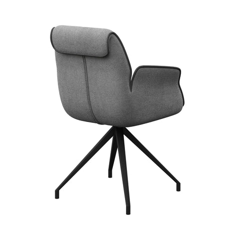 Marcela Grey Fabric Swivel Dining Armchair